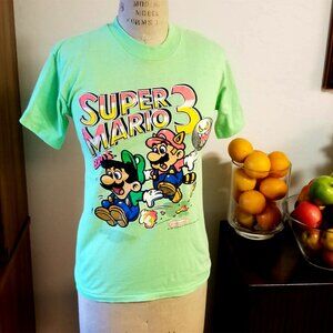 VTG 1990 SUPER MARIO 3 Nintendo Neon Tee